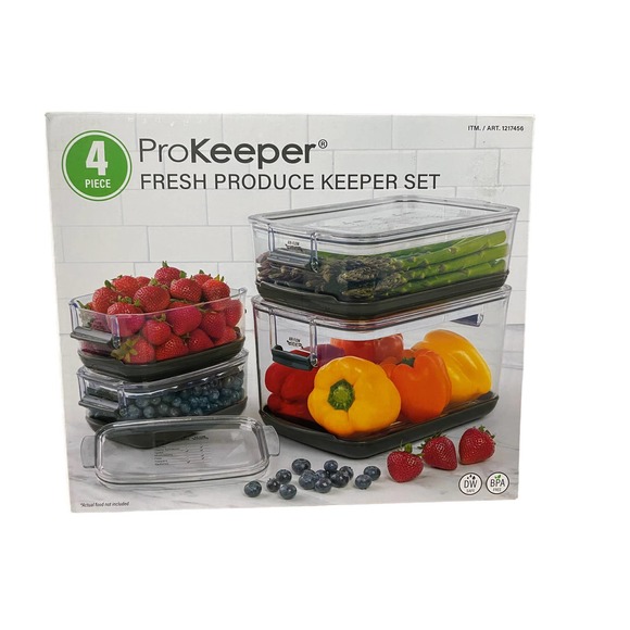 ProKeeper Kitchen Prokeeper Fresh Produce Keeper Set 4pk Airflow